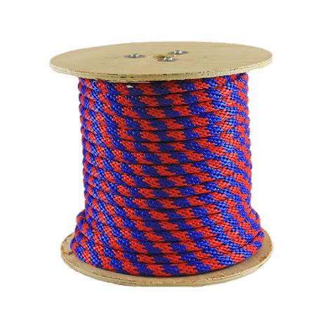 Rope King SBP-58140BR Solid Braided Poly Rope - Blue / Red - 5/8 inch x ...