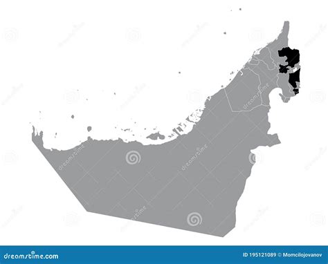 Location Map of Fujairah Emirate Stock Vector - Illustration of location, topography: 195121089