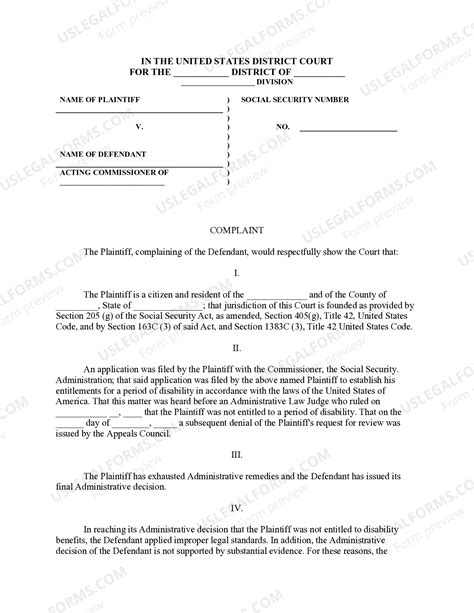 Nebraska Complaint For Judicial Review of Social Security Appeals ...