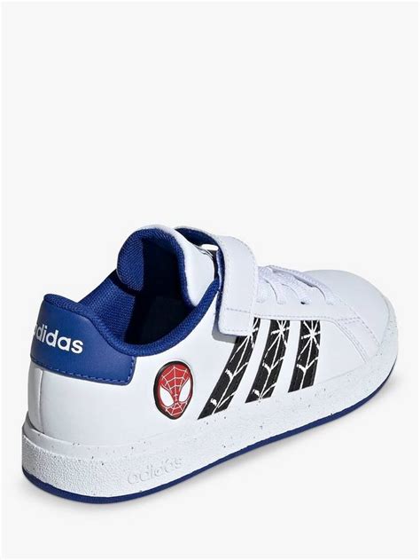 adidas Kids' Grand Court X Marvel Graphic Low Cut Trainers, White/Black