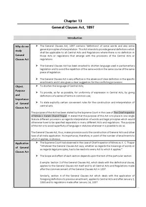 General Clause Act Full Notes - Chapter 13 General Clauses Act, 1897 ...