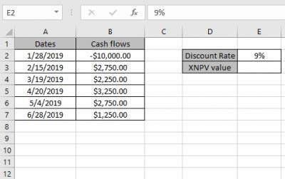Image result for Example of Xnpv Function in Excel