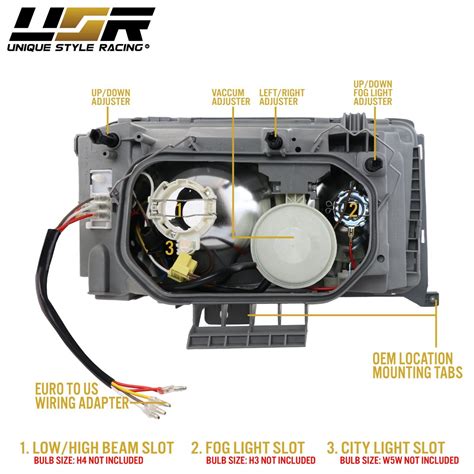 DEPO Euro Glass Headlights Set + Wiring Adapters For | Ubuy India