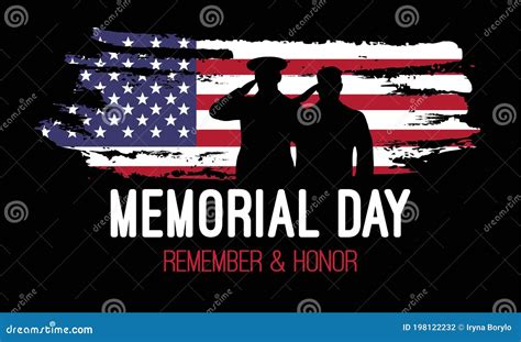 Memorial Day Poster.Remember And Honor. Vector Illustration With ...