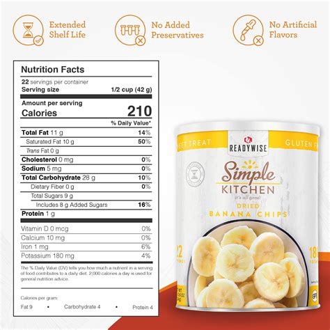 Snapklik.com : READYWISE - Simple Kitchen Dried Banana Chips, 22 ...
