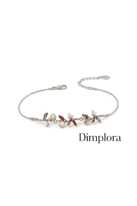 Silver Bracelet for Women - Elegant Floral Design with Pearl & Crystal ...