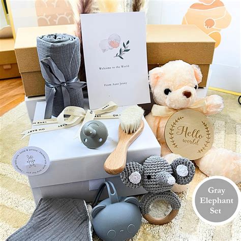 New Born Gift Basket Unisex Gift Set for New Parents Baby Sibling Gift ...