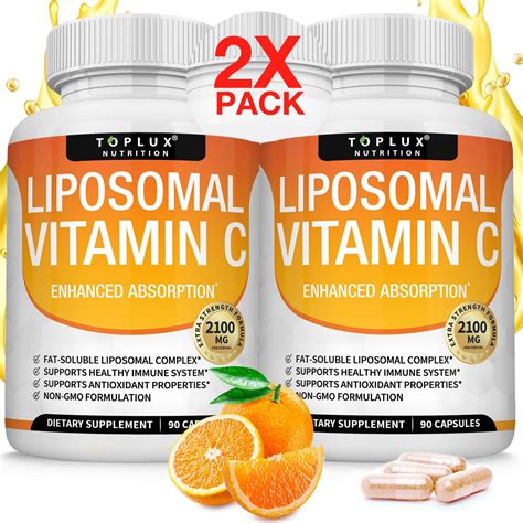 Liposomal Vitamin C 2100mg High Absorption Fat Soluble Vit C ...