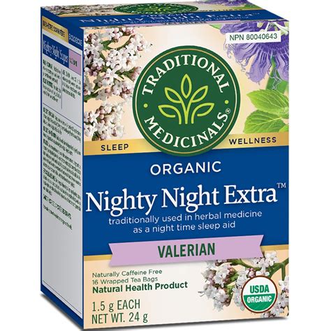 Traditional Medicinals Organic Nighty Night Valerian Tea, 16 Wrapped T