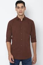Buy Men Brown Slim Fit Solid Full Sleeves Casual Shirt Online - 634095 ...