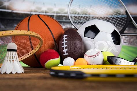 Group of sports equipment | Stock image | Colourbox