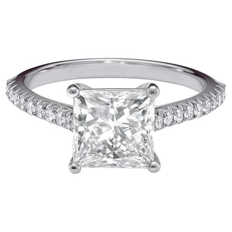 Tiffany and Co. Princess Cut Engagement Solitaire Diamond Ring For Sale ...