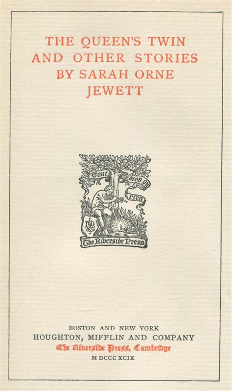 The Queen's Twin and Other Stories von JEWETT, Sarah Orne: Near Fine ...