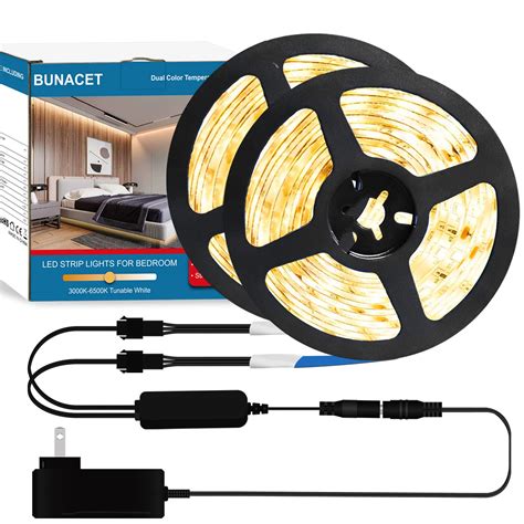 Buy BUNACET 12 Volt White LED Strip Light for Bedroom with Remote 52ft ...