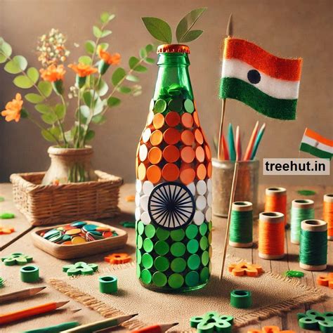 Indian Republic Day Bottle Decoration Ideas, Bottle Craft Ideas