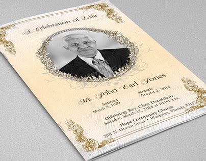 Image result for Male Funeral Program