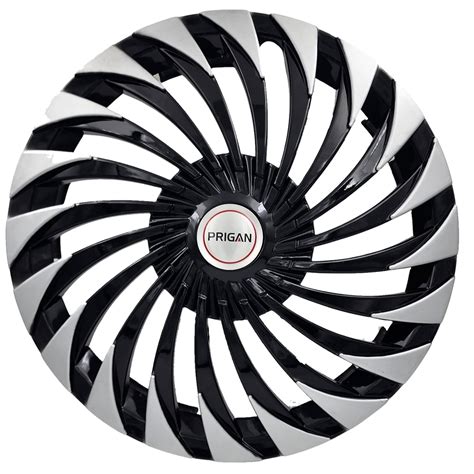 PRIGAN 13 Inch Universal BLACK Silver Wheel Cover/Cap for All 13 Inch ...