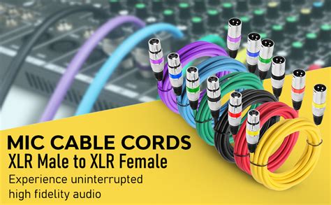 HAKUHO 2 Meter/6.5 feet Mic Cable Cords - XLR Male to XLR Female ...