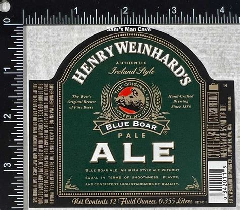 Henry Weinhard's Blue Boar Pale Ale Beer Label