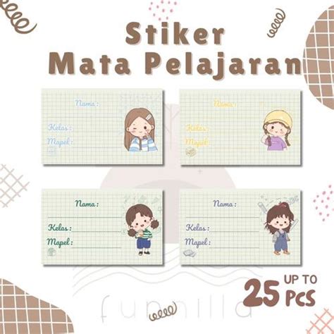 Jual Label mata pelajaran | stiker mata pelajaran |stiker aesthetic ...