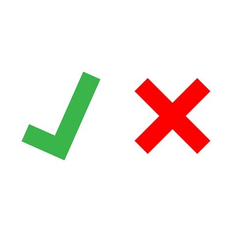 Sprawdź znak i symbol krzyża na białym tle | Wektor Premium