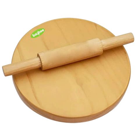 baybee wooden roti roller/rolling pin board for kids chapati maker for ...