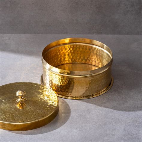 P-TAL Brass Chapati Box / Roti Dabba – Purple Bird | Luxury Indian Gifting