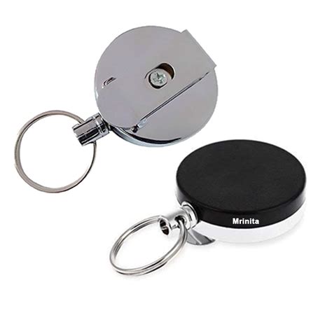 Mrinita Metal ID Card Pulley, Silver & Black Yo-Yo ID Card Holder for ...