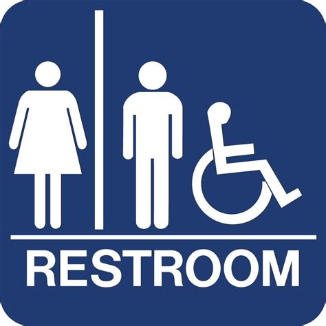 Buy 8 in. x 8 in. Blue Plastic with Braille Restroom - Accessible Sign ...