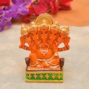 Buy Archna Handicraft Polyresin Panchmukhi Ganesh ji Statue Murti/Idol ...