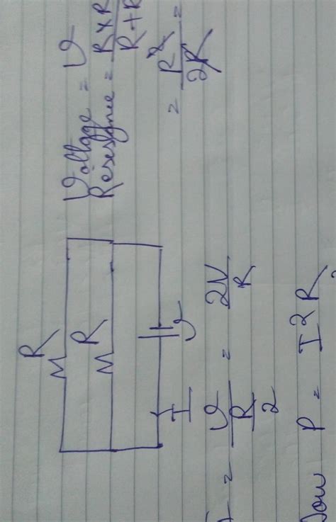 Two equal resistance when connected in series to a battery, consume ...