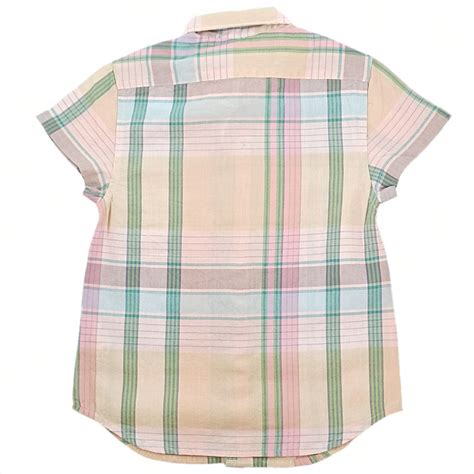 Boys Peach Madras Checks Cotton Shirt - Peekaboo Patterns