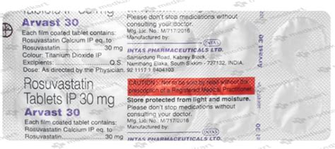 ARVAST 30MG TABLET 10'S, Price, Composition & Generic Alternatives ...