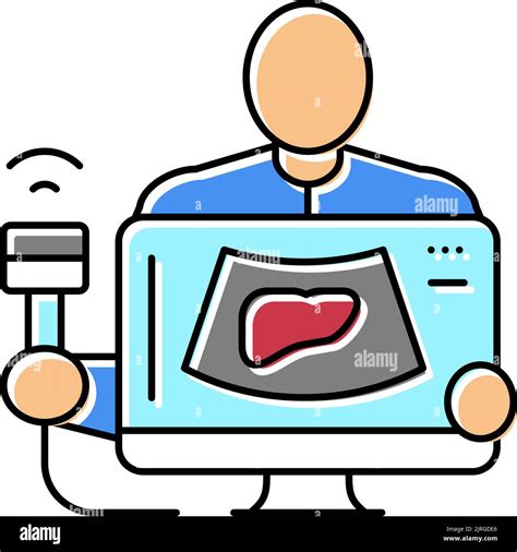 ultrasound liver health check color icon vector illustration Stock Vector Image & Art - Alamy