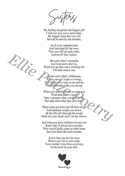 Sisters Printable Poem, Downloadable Poem, Sisterhood. - Etsy