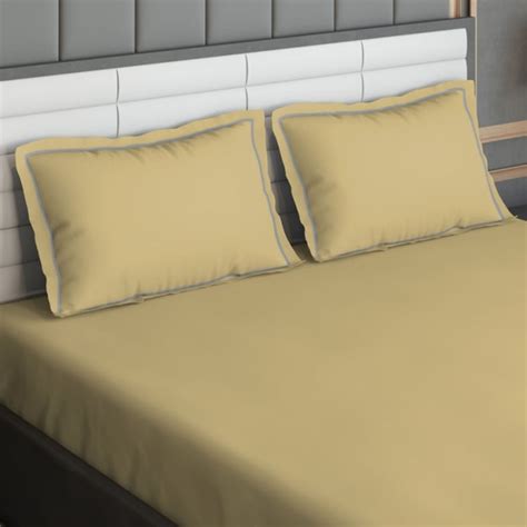 Buy D'DECOR Duet Brown Solid Cotton Super King Bedsheet Set - 274x274cm ...