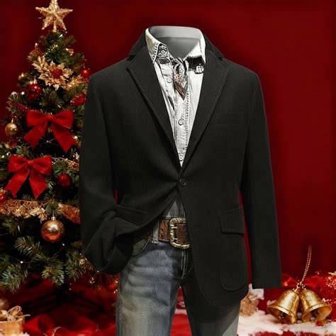 Miluxas Mens Christmas Blazer Corduroy Xmas Solid Holiday Party Jacket ...