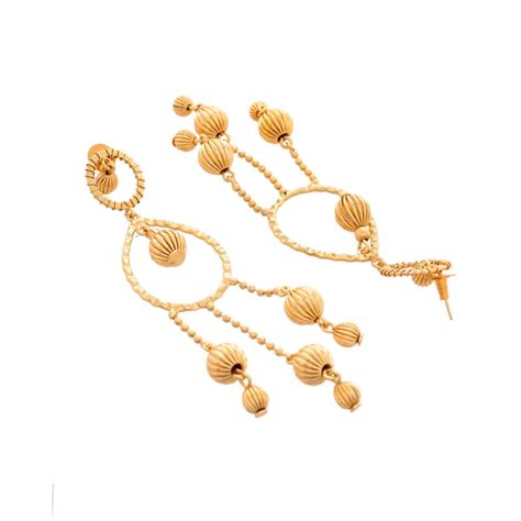 Buy VOJ 18K Gold Plated Elegant Anti Tarnish Big Drop Earrings Online