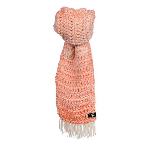 Pretty Peach Crocheted Scarf - Buy Scarves For Unisex Online – Happy ...