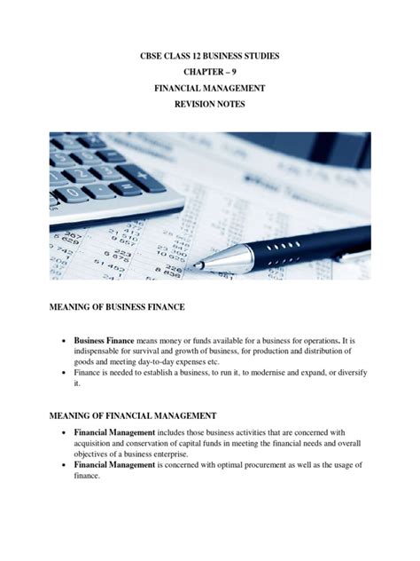 Financial Management BST Class 12 的图像结果