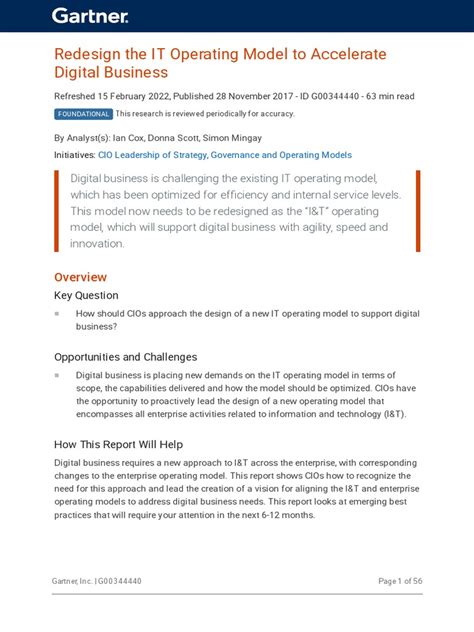 Redesign The IT Operating Model To Accelerate Digital Business | PDF ...