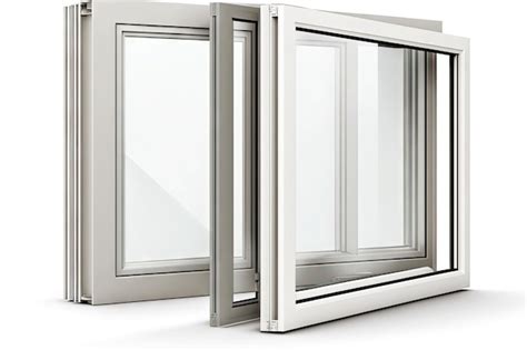 New aluminium windows with double glazing isolated on white background ...