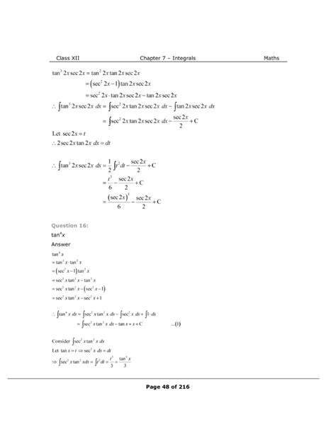 NCERT Class 12 Maths Chapter 7 Exercise 7.3 Solutions - Integrals