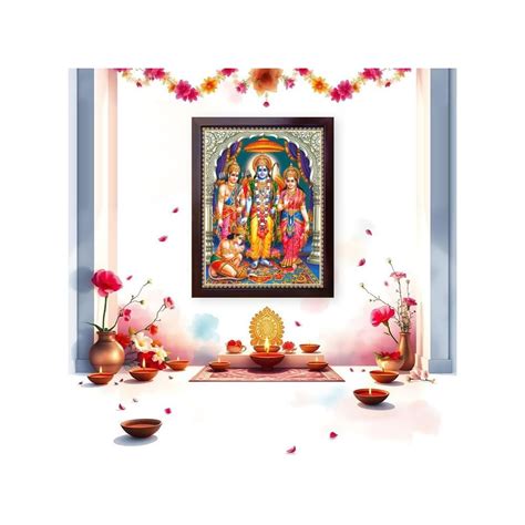 SANVIKA Hanuman Religious Poster Painting with Frame - Ideal India | Ubuy