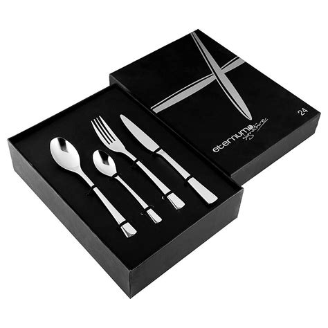 Buy ETERNUM Curve 24 Piece Stainless Steel Mirror Finish Cutlery Set ...
