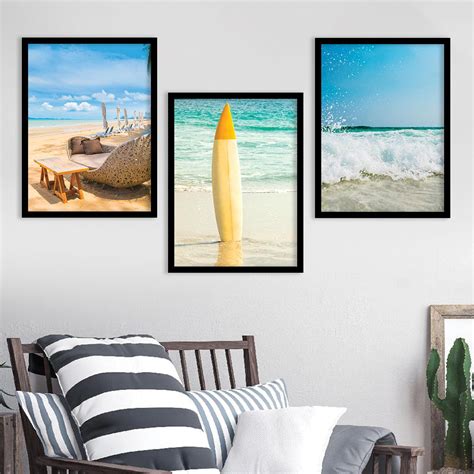 Travel Theme Framed Wall Posters : Beautiful Beach Wall Frames – Kotart