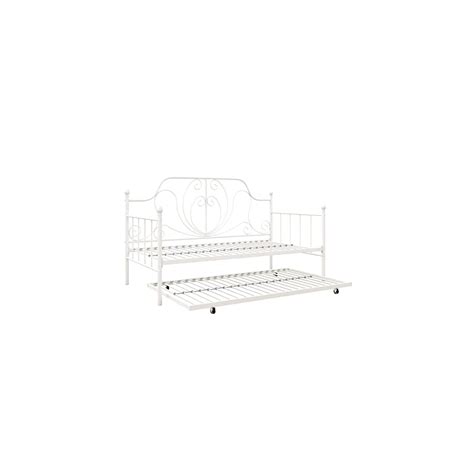 Buy DHP Lucy Metal Daybed and Trundle in Twin Over Twin in White Online ...