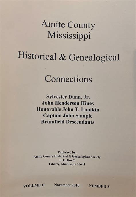 Amite County Mississippi Historical & Genealogical Connections – Volume ...