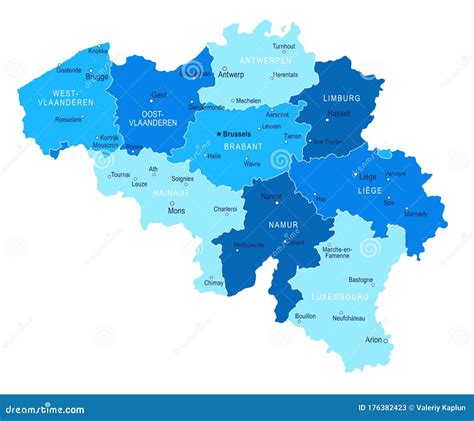 Belgium Map. Cities, Regions. Vector Stock Illustration - Illustration of equipment, cities ...