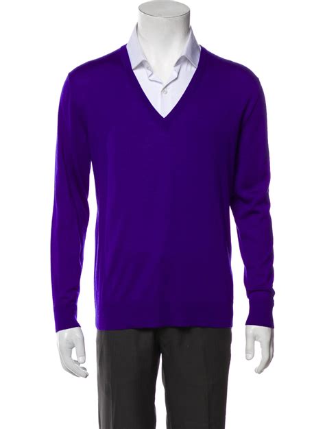 Ralph Lauren Purple Label Cashmere V-Neck Pullover w/ Tags - Purple ...